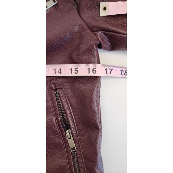Shein Maroon Biker Style Crop Faux Leather Women's Jacket in Small - Picture 7 of 8
